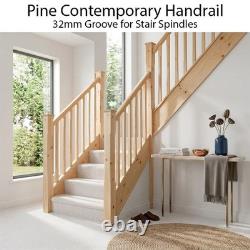 Pine Contemporary Handrail & Baserail Metal 13mm Kit! Quality Uk Manufactured