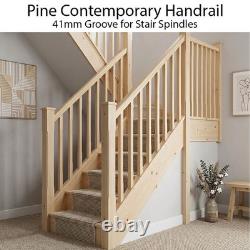 Pine Contemporary Handrail & Baserail Metal 13mm Kit! Quality Uk Manufactured