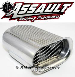 Polished Aluminum Hilborn Style Finned Hood Air Scoop Kit Single 4 BBL Carb