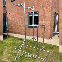 Pull Up & Dip Bars Kit Indoor / Outdoor Key Clamp Gym Frame Galvanised