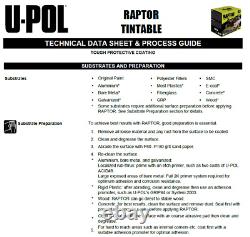 RAPTOR Tintable 3.8l KIT (4 Bottles) UPOL + SHUTZ GUN + PAINT 500ml BUNDLE