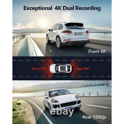 REDTIGER F9 Dash Cam 4K Front and Rear Dash Camera WiFi GPS with Hardwire Kit