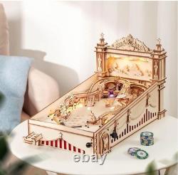 ROKR 3D Puzzle Pinball Machine Mechanical Wooden Model Kit Music Lights Adult