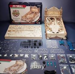 ROKR 3D Puzzle Pinball Machine Mechanical Wooden Model Kit Music Lights Adult
