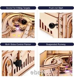 ROKR 3D Puzzle Pinball Machine Mechanical Wooden Model Kit Music Lights Adult