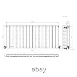 Radiator Horizontal Double Column Flat Panel Designer Heating Anthracite White