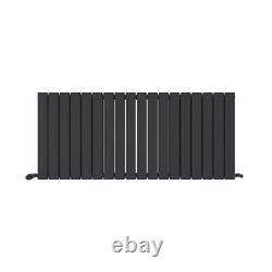 Radiator Horizontal Double Column Flat Panel Designer Heating Anthracite White