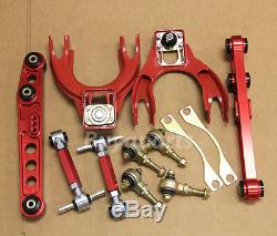 Red Front Rear Upper Lower Control Arm Camber Suspension Kit CIVIC 92-95 Eg6 Eg
