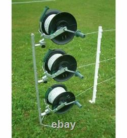 Reel Kit For Electric Fences with 3 x 11 Reels, Support Brackets & Steel Post