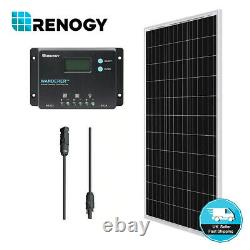 Renogy 100W Watt Mono Solar Panel Bundle Kit 12V with10A PWM Charge Controller USB