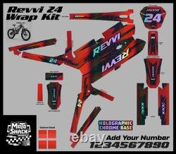 Revvi 24 graphics kit HOLOGRAPHIC CHROME Wrap RED Carbon 24 E bike