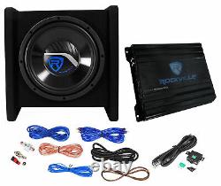 Rockville RV10.1D 500w 10 Loaded Car Subwoofer Enclosure+Mono Amplifier+Amp Kit