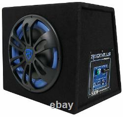 Rockville RVB12.1A 12 500w Active Powered Car Subwoofer+Sub Enclosure+Amp Kit