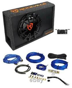 Rockville RVE12CA 12 1400w Slim Vented Powered Car Subwoofer Sub Enclosure+Kit