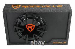 Rockville RVE12CA 12 1400w Slim Vented Powered Car Subwoofer Sub Enclosure+Kit