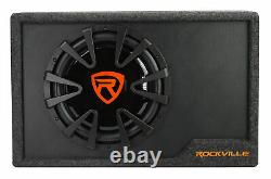 Rockville RVE12CA 12 1400w Slim Vented Powered Car Subwoofer Sub Enclosure+Kit