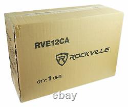 Rockville RVE12CA 12 1400w Slim Vented Powered Car Subwoofer Sub Enclosure+Kit