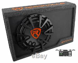 Rockville RWS12CA Slim 1200 Watt 12 Powered Car Subwoofer Enclosure + Wire Kit