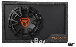 Rockville RWS12CA Slim 1200 Watt 12 Powered Car Subwoofer Enclosure + Wire Kit