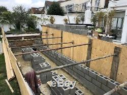 SWIMMING POOL DIY SELF BUILD CONCRETE RE-ENFORCED POOL KIT 24' x 12 FLAT FLOOR