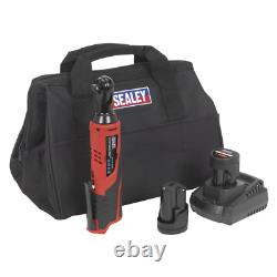 Sealey CP1202KIT Ratchet Wrench Kit 3/8 Sq Drive 12V 2 Batteries + Storage Bag