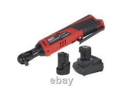 Sealey CP1202KIT Ratchet Wrench Kit 3/8 Square Drive 12V Li-ion 2 Batteries Bag