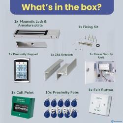 Securemydoor Full Door Entry Kit Security System with Electric Maglock Lock