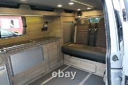 Sliding Rock n roll bed and rail package. Upholstered bed and VW t5/t6 rail kit