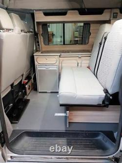 Sliding Rock n roll bed and rail package. Upholstered bed and VW t5/t6 rail kit