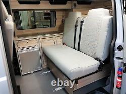 Sliding Rock n roll bed and rail package. Upholstered bed and VW t5/t6 rail kit