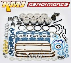 Small Block Chevy 350 Engine Rebuild Overhaul Kit with Pistons Rings & Bearings