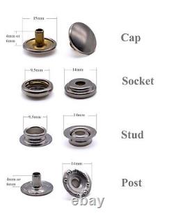Snap fastener press studs kit DOT marine grade brass nickel canvas to canvas