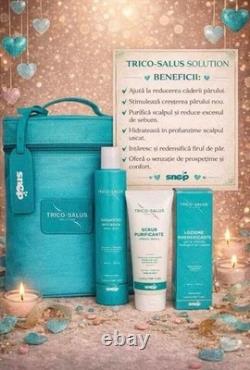 Snep TRICO-SALUS Solution. Anti Hair-Loss Set. Shampoo Scrub Lotion&Bag Sealed