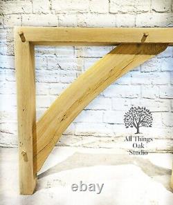 Solid oak gallows brackets, L brackets brace kit. Brace, Porch. Garage