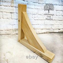 Solid oak gallows brackets, L brackets brace kit. Brace, Porch. Garage
