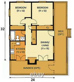 Southridge I 24 x 32 Customizable Shell Kit Home, delivered ready to build