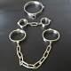 Steel Metal Lockable Handcuffs Ankle Cuffs Collar Choker For Couples Bondage Kit