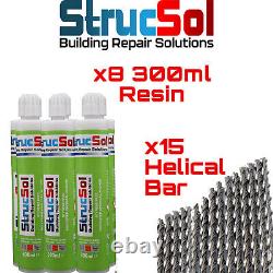 Strucsol Crack Stitch Repair Kit 6mm x 1000mm Helical Bar 300ml Kit