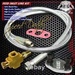 T04e T3/t4 A/r. 63 57 Trim 400+hp Stage III Turbo Charger+oil Feed+drain Line Kit