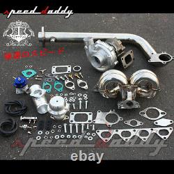 T3/t04e B-series Eg Db DC Turbo Charger+racing Ram Horn Manifold+downpipe Kit