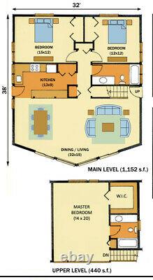 Tahoe A-Frame 32 x 38 Customizable Shell Kit Home, delivered ready to build