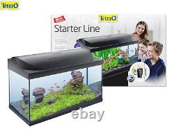 Tetra Aquarium Starter Line Fish Tank Black 105ltr Starter Kit Led Light Filter