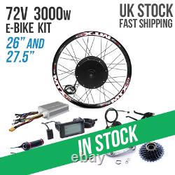 UK 72V 3000W Electric Bicycle Rear Hub Motor Conversion Kit E-Bike Wheel