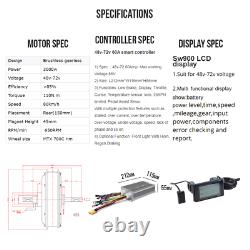 UK 72V 3000W Electric Bicycle Rear Hub Motor Conversion Kit E-Bike Wheel