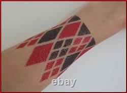 UK FAST POST Quality Harley Quinn Fancy Dress Costume Tattoos, HALLOWEEN Outfit