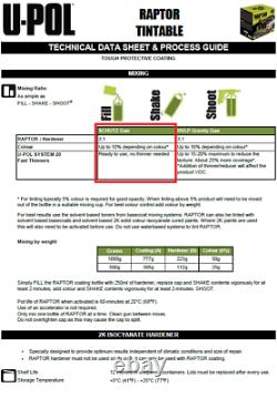 UPOL RAPTOR Tintable Bed Liner TOUGH COATING U-POL 4L KIT (NEW)