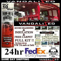 VAN SOUND DEADENING & INSULATION kit & free CARPET LINING VW T 2 2.5 3 4 T5 T6