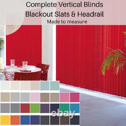 VERTICAL BLINDS BLACKOUT FABRIC MADE TO MEASURE COMPLETE KIT (89mm)