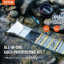 VEVOR Gold Panning Kit With Sluice Box 50 Aluminum Gold Mining Equipment 23 PCS