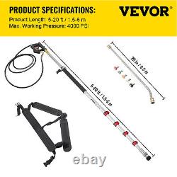 VEVOR High Pressure Washer Lance Kit Telescopic Wand 20ft with 5 Nozzles 4000PSI